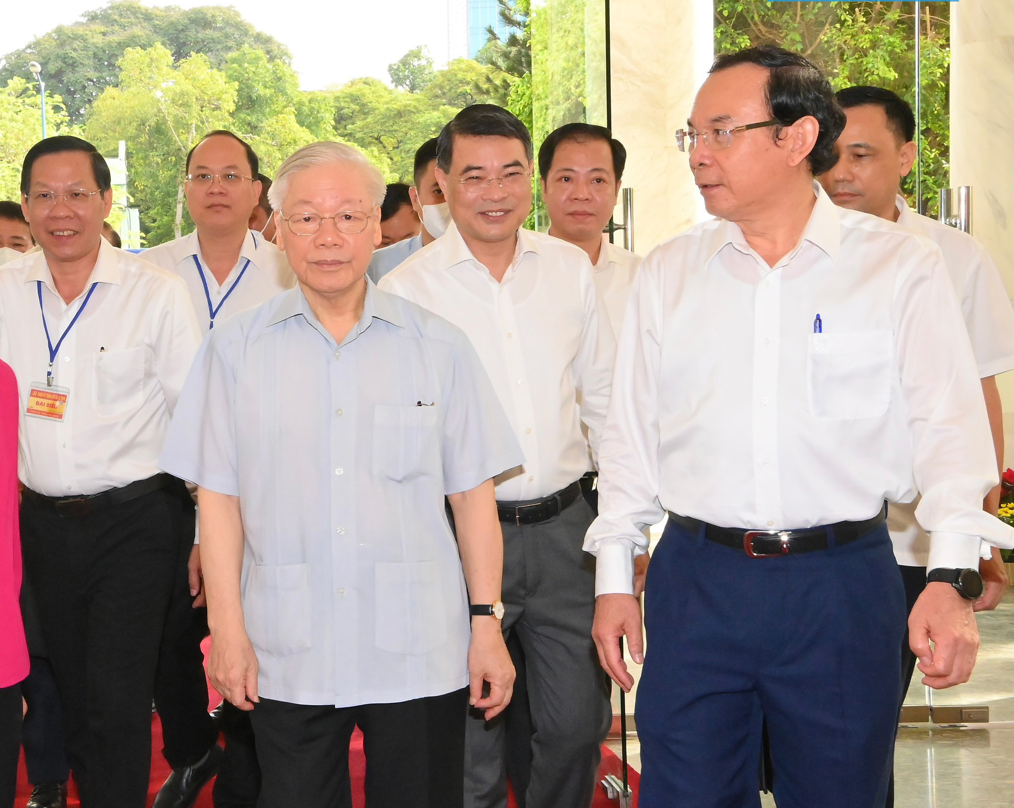 Tổng Bí thư Nguyễn Phú Trọng dẫn đầu đoàn công tác của Trung ương Đảng thăm và làm việc với Thành ủy TP. Hồ Chí Minh, sáng 23-9-2022. (Ảnh: SGGP).